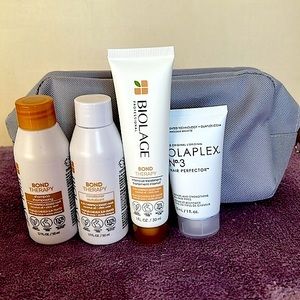 Biolage Olaplex Bond Therapy Repair Deluxe Sample Hair Care Bundle with Pouch